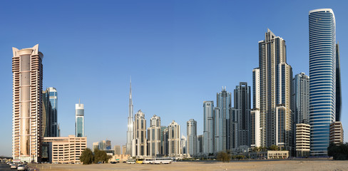 Fototapeta na wymiar Panorama of residential district in Dubai