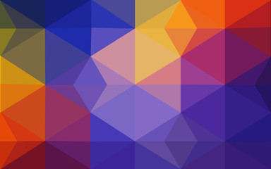 Fototapeta premium Multicolor dark blue, red polygonal design pattern, which consist of triangles and gradient in origami style.