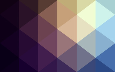 Multicolor dark blue, yellow, orange polygonal design pattern, which consist of triangles and gradient in origami style.