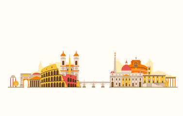 Fototapeta premium Rome abstract skyline
