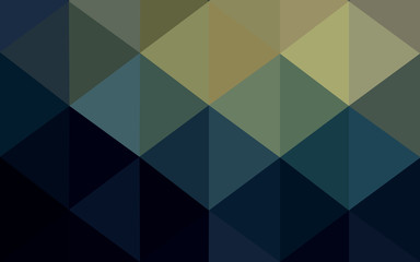 Multicolor dark blue, yellow, orange polygonal design pattern, which consist of triangles and gradient in origami style.