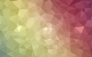 Multicolor red, green polygonal design pattern, which consist of triangles and gradient in origami style.