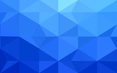 Blue polygonal design pattern, which consist of triangles and gradient in origami style.