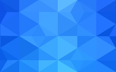 Blue polygonal design pattern, which consist of triangles and gradient in origami style.