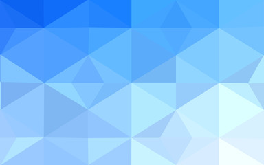 Blue polygonal design pattern, which consist of triangles and gradient in origami style.