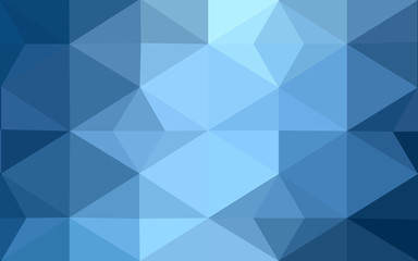 Blue polygonal design pattern, which consist of triangles and gradient in origami style.
