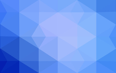 Blue polygonal design pattern, which consist of triangles and gradient in origami style.