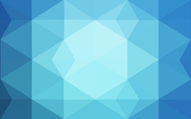 Blue polygonal design pattern, which consist of triangles and gradient in origami style.
