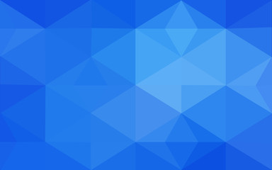 Blue polygonal design pattern, which consist of triangles and gradient in origami style.