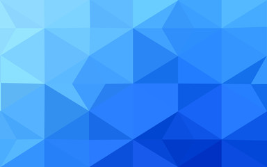 Blue polygonal design pattern, which consist of triangles and gradient in origami style.