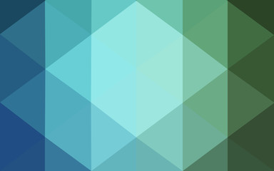 Multicolor green, blue polygonal design pattern, which consist of triangles and gradient in origami style.