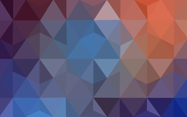 Multicolor blue, red polygonal design pattern, which consist of triangles and gradient in origami style.