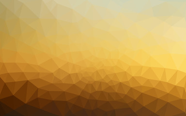 Multicolor blue, yellow, orange polygonal design pattern, which consist of triangles and gradient in origami style.