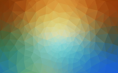 Obraz premium Multicolor blue, yellow, orange polygonal design pattern, which consist of triangles and gradient in origami style.