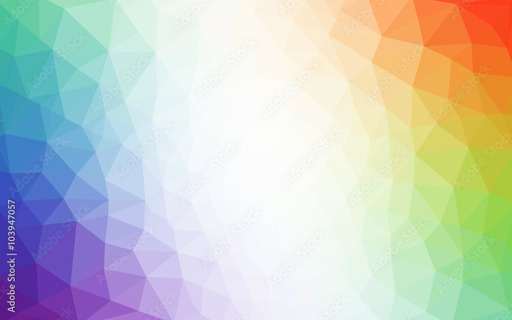 Poster multicolor polygonal design pattern, which consist of triangles and gradient in origami style.