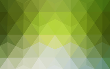 Fototapeta na wymiar Multicolor green, yellow, orange polygonal design pattern, which consist of triangles and gradient in origami style.