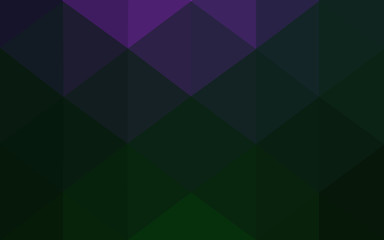 Multicolor dark pink, green polygonal design pattern, which consist of triangles and gradient in origami style.