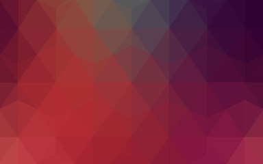 Multicolor pink, red, orange polygonal design pattern, which consist of triangles and gradient in origami style.