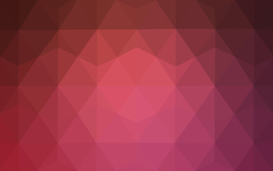 Multicolor pink, red, orange polygonal design pattern, which consist of triangles and gradient in origami style.