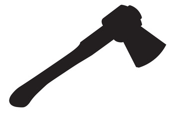 Vector  illustration of Ax with a wooden handle