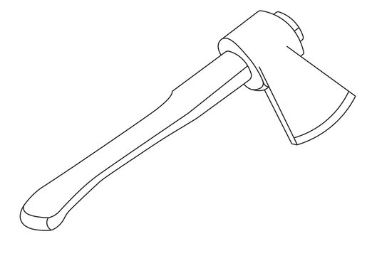 Vector  illustration of Ax with a wooden handle