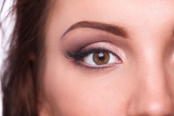 Close up portrait of beautiful young woman face