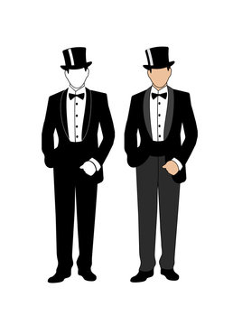 silhouette of a gentleman in a tuxedo