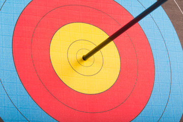 Arrow hit goal ring in archery target