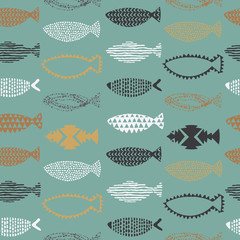 Fishes seamless pattern.