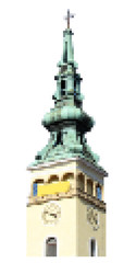 Pixel tower of Christian church