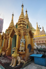 Beautiful detail of Shwedagon pagoda in Yangon,Myanmar.