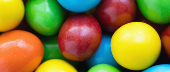 Colorful background of assorted rainbow Choco coated  peanut