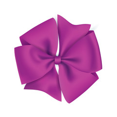 Realistic purple gift ribbon
