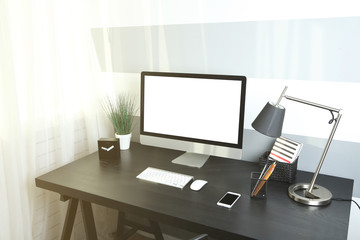 Comfortable workplace with modern computer