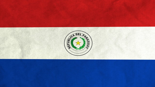 Paraguayan flag waving in the wind (full frame footage in 4K UHD resolution).