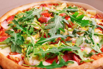 Fresh pizza closeup