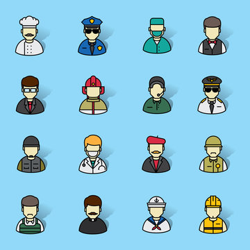 People occupations icons