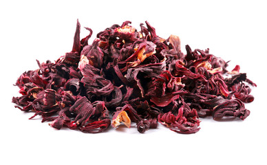 Hibiscus tea, isolated on white