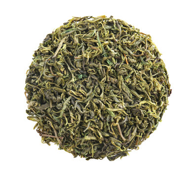 Bunch of kuding tea, isolated on white