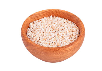 Wheat in a wooden bowl