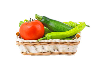 Vegetable in a wattled basket