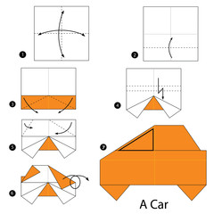 step by step instructions how to make origami A Car.