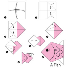 step by step instructions how to make origami A Fish.