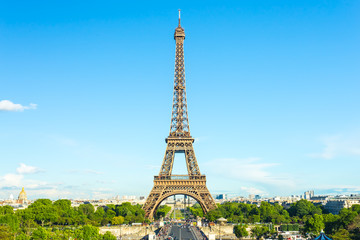Fototapeta na wymiar Summer in Paris and the Eiffel tower