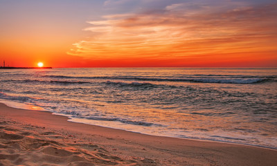 Colorful sunset over the sea.