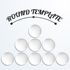 Group of Empty white paper plate. Vector.