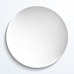 Empty white paper plate. Vector.