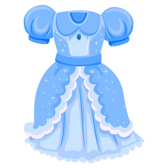 Illustration of Blue Dress for Princess