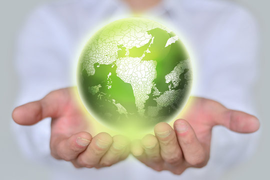 earth in hands.ecology,concept.