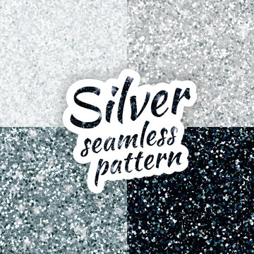 Silver sparkles glitter background
